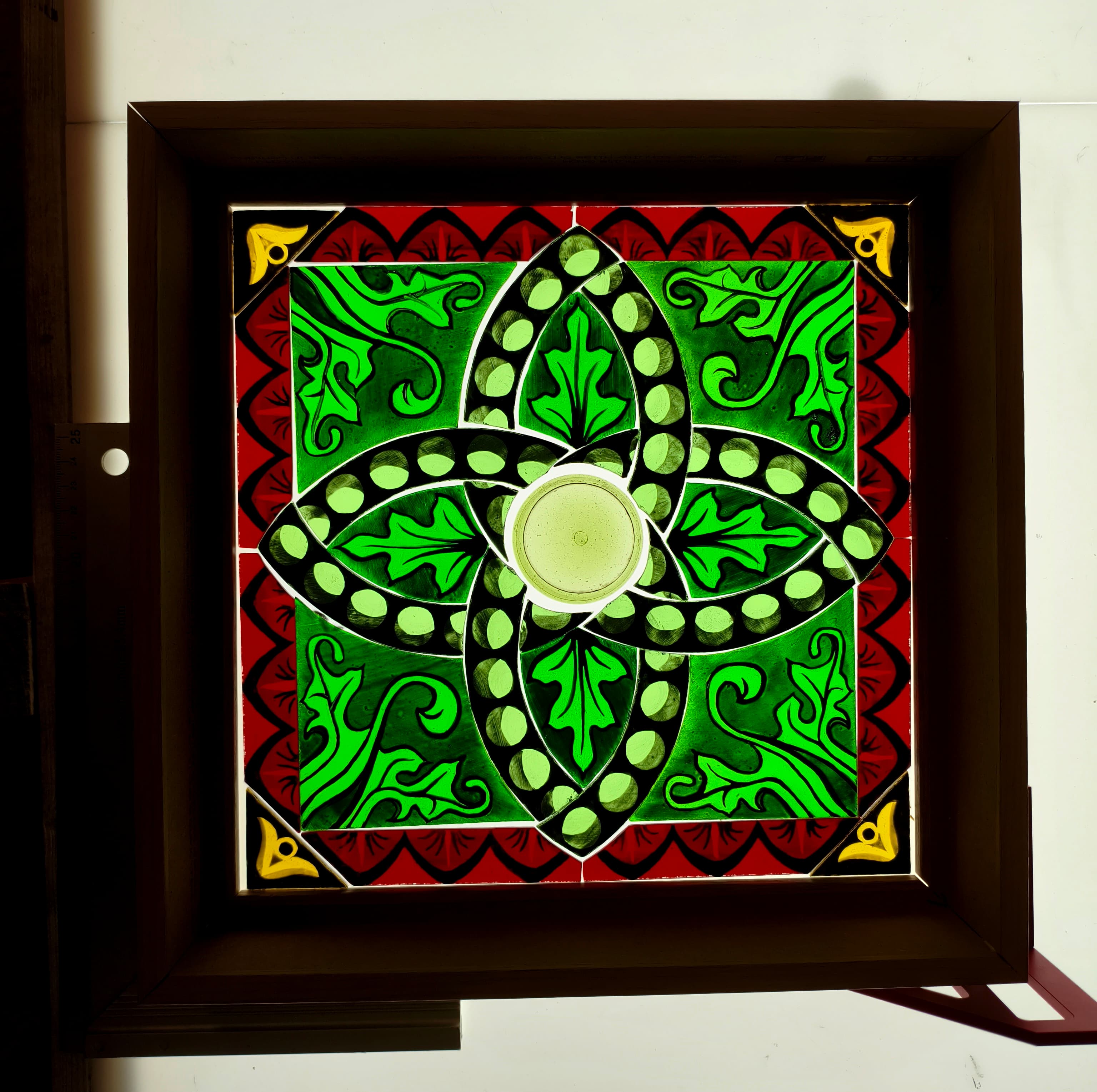 Lampa witrażowa "Paproć"